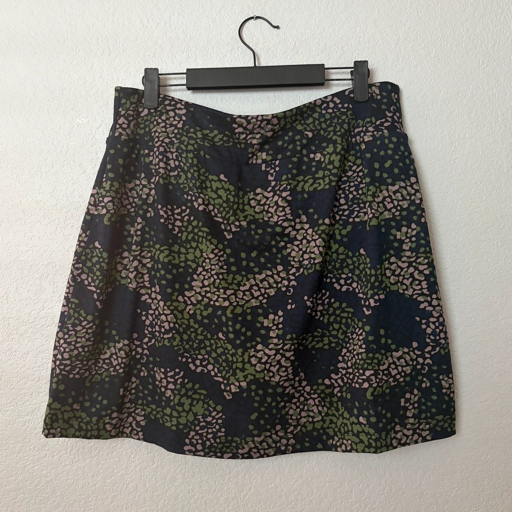 Jockey Green Pink Abstract Print Active Skort Wrap Front Mini Skirt LARGE - Picture 5 of 5